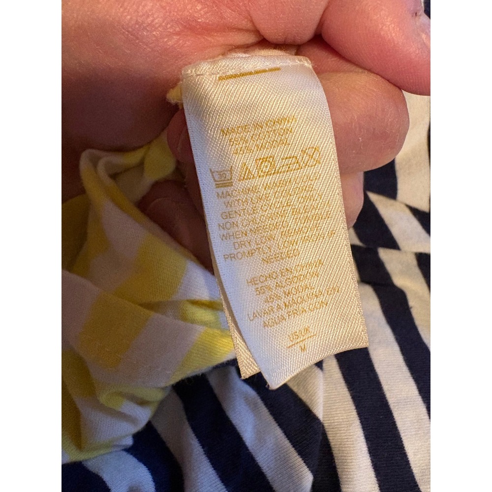 Kate Spade Navy White Yellow Striped Sleeveless Chemise Sleep Dress Medium - Picture 4 of 5